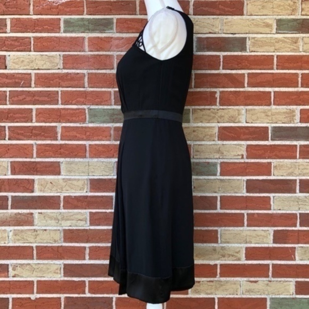 Carmen Marc Valvo Collection Black Silk Lattice Sleeveless Mini Dress 👗 - Picture 6 of 14